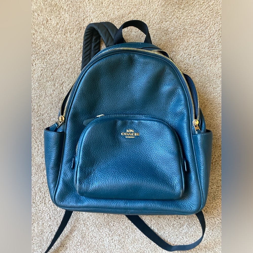Coach Court Backpack - Teal Blue/Gold Hardware